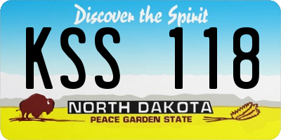 ND license plate KSS118