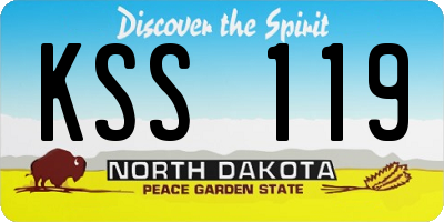ND license plate KSS119