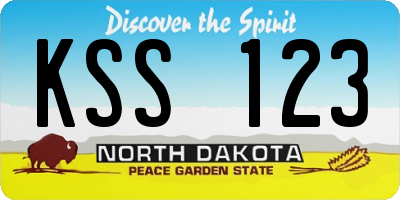 ND license plate KSS123