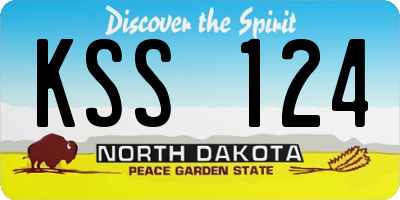ND license plate KSS124