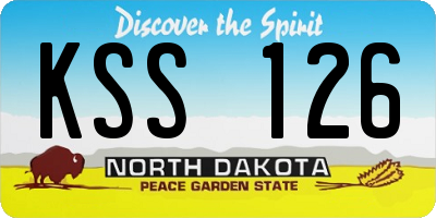 ND license plate KSS126