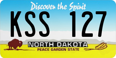 ND license plate KSS127