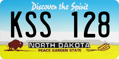 ND license plate KSS128