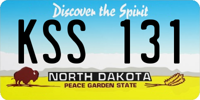 ND license plate KSS131