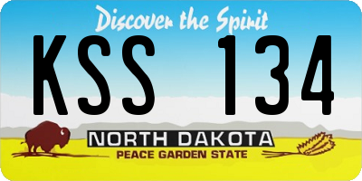 ND license plate KSS134