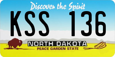 ND license plate KSS136