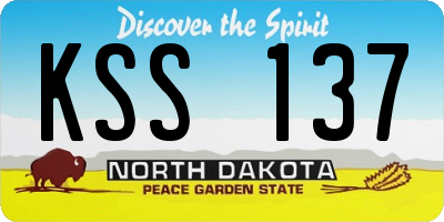 ND license plate KSS137