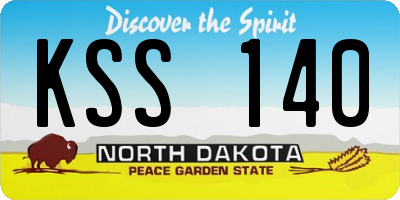 ND license plate KSS140