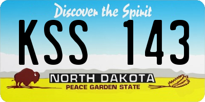 ND license plate KSS143