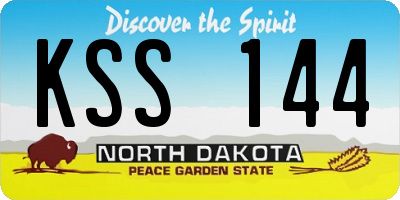 ND license plate KSS144