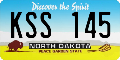 ND license plate KSS145