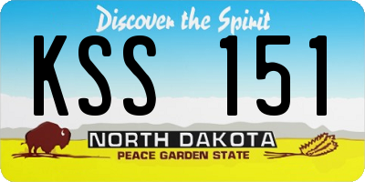 ND license plate KSS151