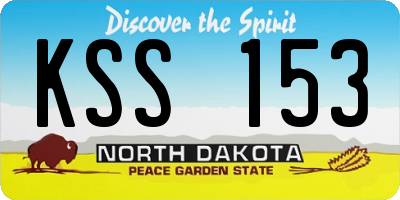 ND license plate KSS153