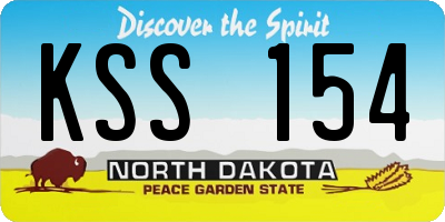 ND license plate KSS154
