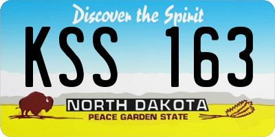 ND license plate KSS163