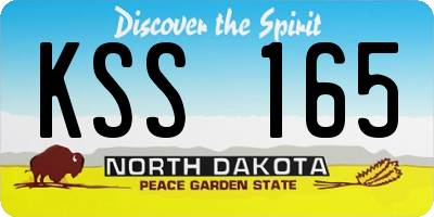 ND license plate KSS165
