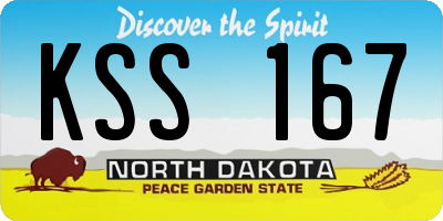 ND license plate KSS167