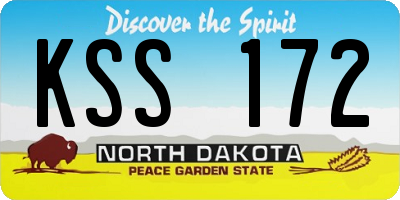 ND license plate KSS172