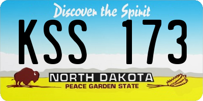 ND license plate KSS173