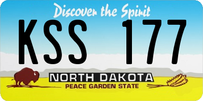 ND license plate KSS177