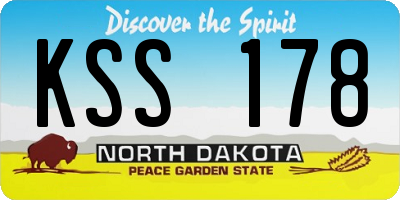 ND license plate KSS178
