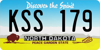 ND license plate KSS179