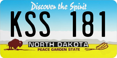 ND license plate KSS181