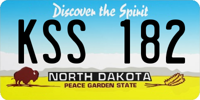 ND license plate KSS182