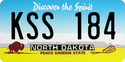 ND license plate KSS184