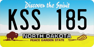 ND license plate KSS185