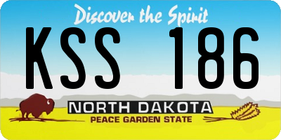 ND license plate KSS186