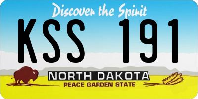 ND license plate KSS191
