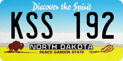 ND license plate KSS192