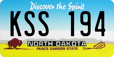 ND license plate KSS194