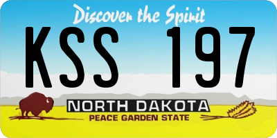 ND license plate KSS197