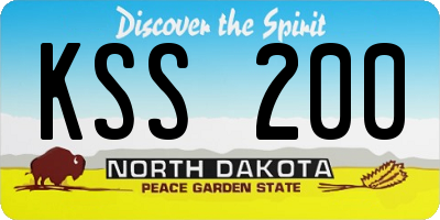 ND license plate KSS200