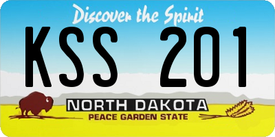 ND license plate KSS201