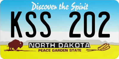 ND license plate KSS202