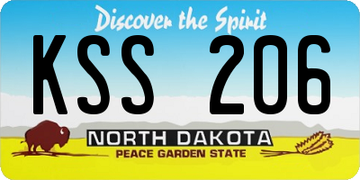 ND license plate KSS206