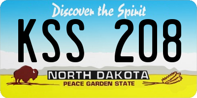 ND license plate KSS208