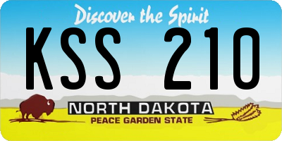 ND license plate KSS210