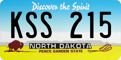ND license plate KSS215