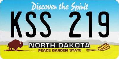 ND license plate KSS219