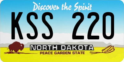 ND license plate KSS220