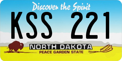 ND license plate KSS221