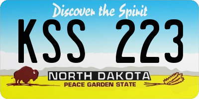 ND license plate KSS223