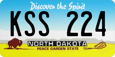 ND license plate KSS224