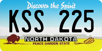 ND license plate KSS225