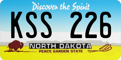 ND license plate KSS226