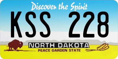 ND license plate KSS228